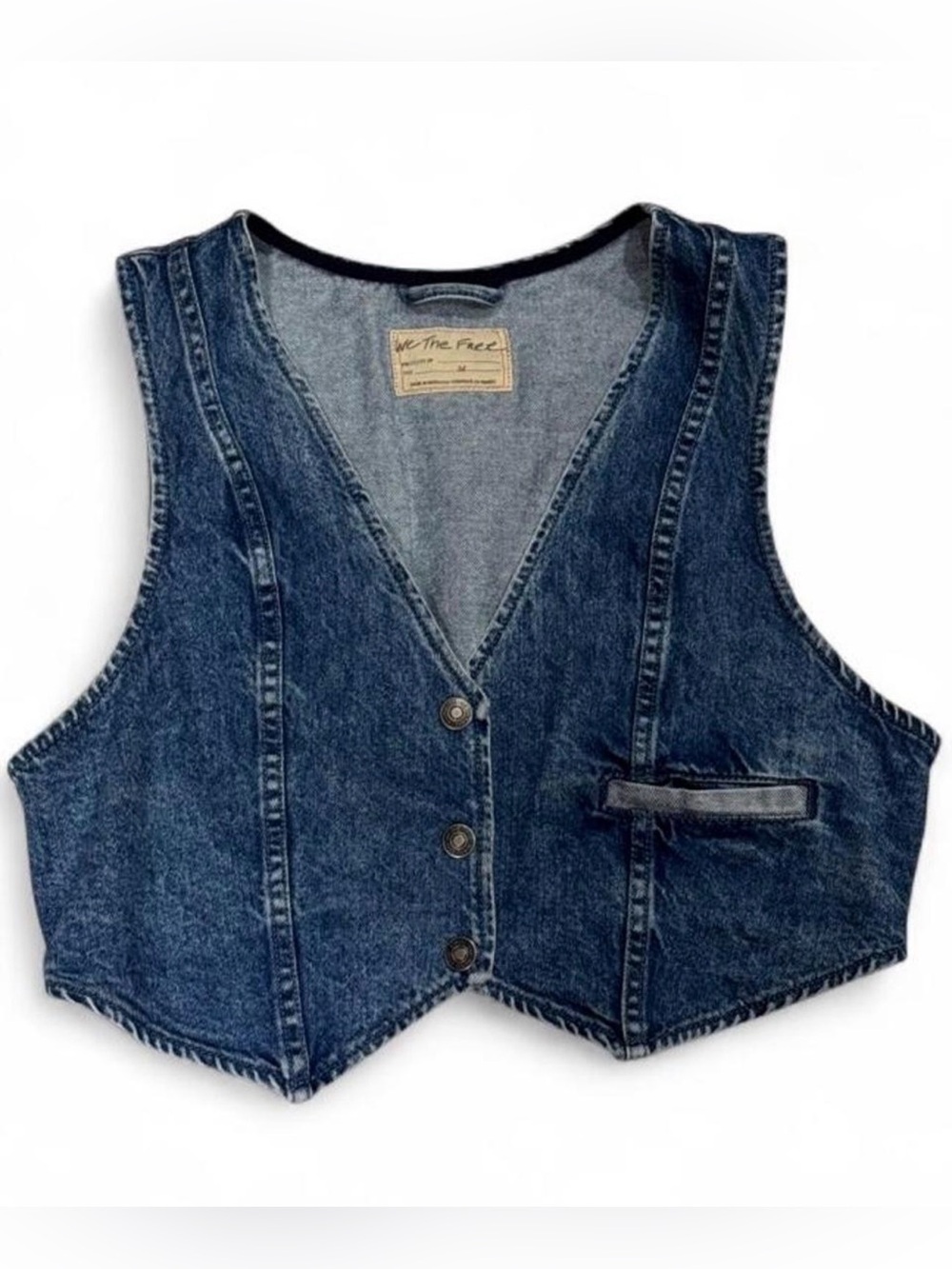 We The Free Free People Cropped Denim Vest M